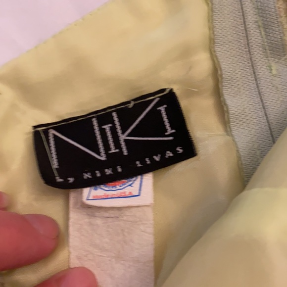 Niki gown vintage green rhinestone straps front and back size 10 - Picture 4 of 6